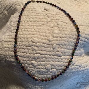 Italian Venetian Murano Millefiori Glass Beaded Necklace Barrel Clasp 24”